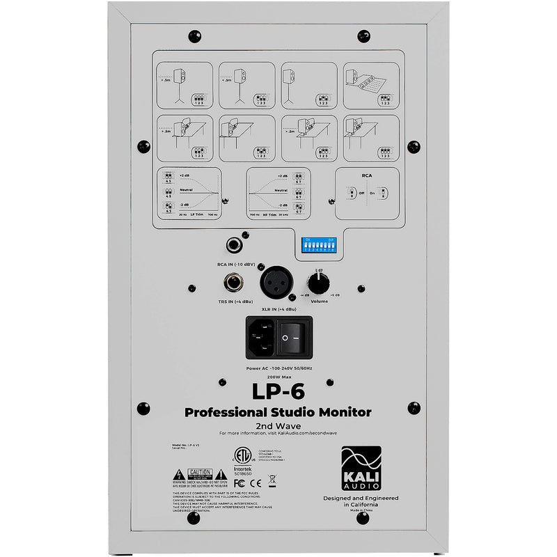 Kali Audio LP-6 V2 Monitor de estudio de 6,5 pulgadas Blanco